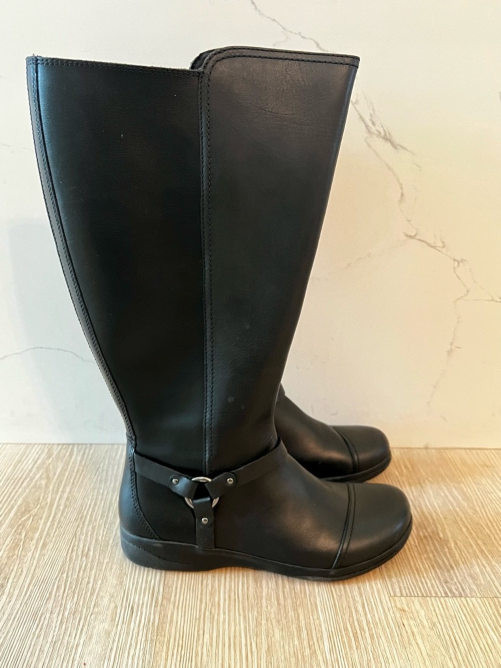 Clarks Black High Harness Boots